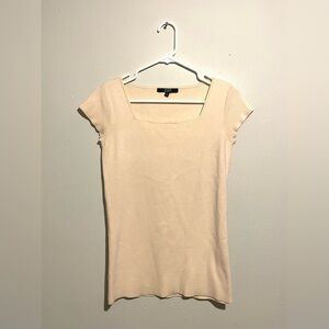 Alex Marie Pullover Square Neck Cap‎ Sleeve Top Rayon Soft Peach Size Small EUC